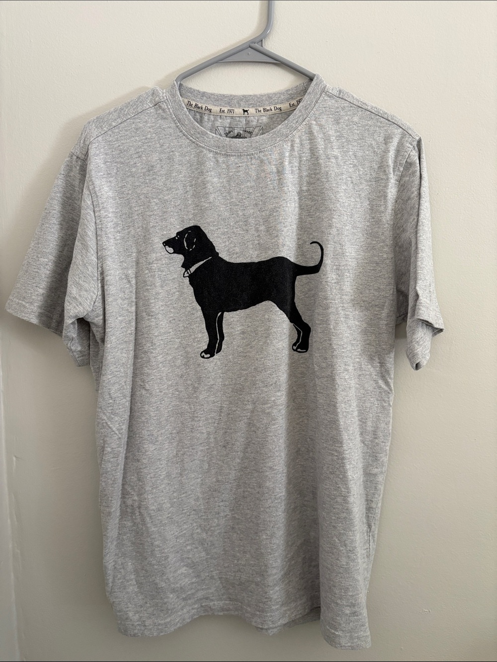 The Black Dog Grey Tee with Black Dog Silhouette